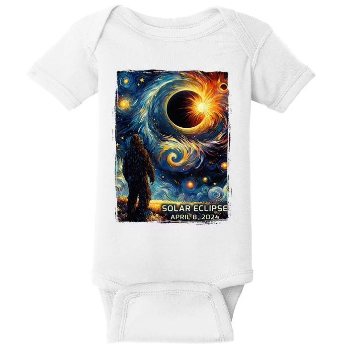 Bigfoot Total Solar Eclipse America Sasquatch Starry Night Baby Bodysuit