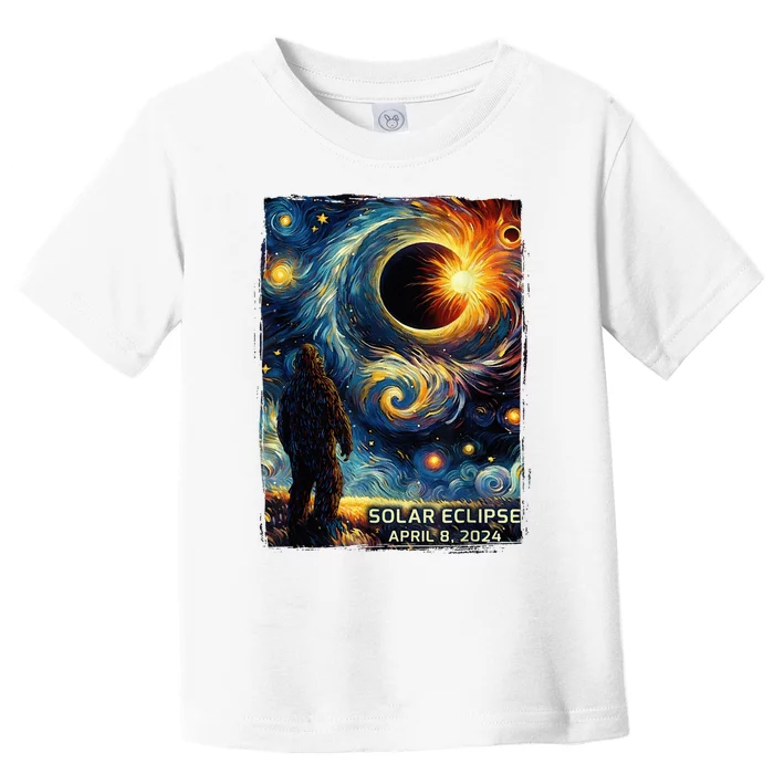 Bigfoot Total Solar Eclipse America Sasquatch Starry Night Toddler T-Shirt