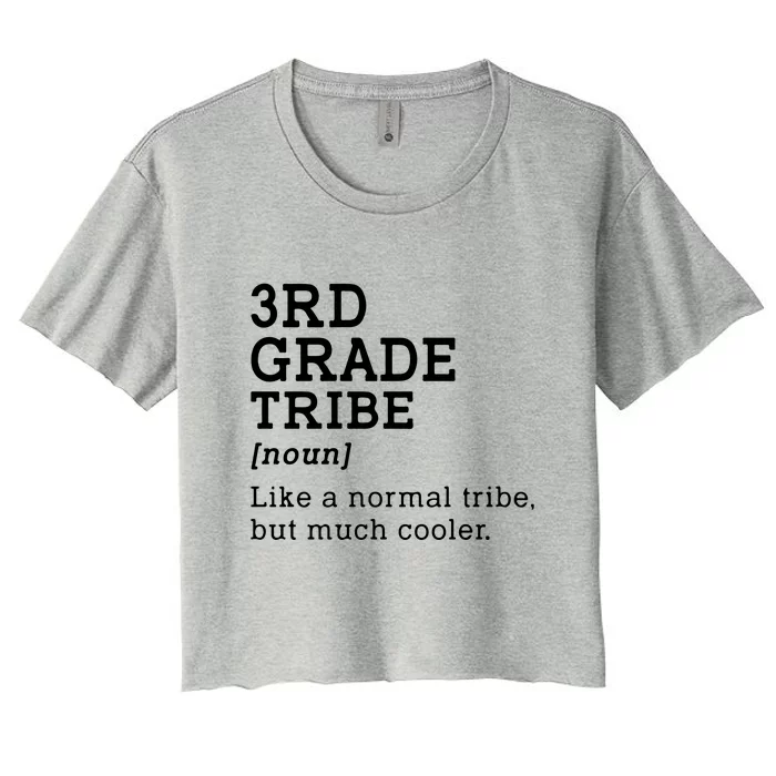 Back To School 3rd Grade Tribe Teacher Third Grade Team Gift Women's Crop Top Tee