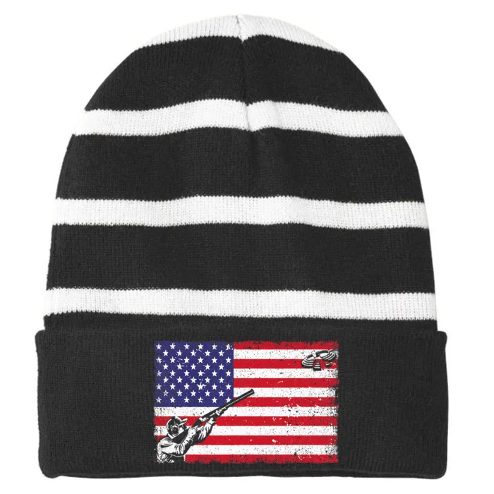 Best Trap Shooting Skeet Shooting Clay Target Striped Beanie with Solid Band