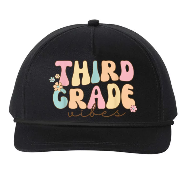 Back To School Third Grade Vibes Student Teacher Wo Kid Snapback Five-Panel Rope Hat