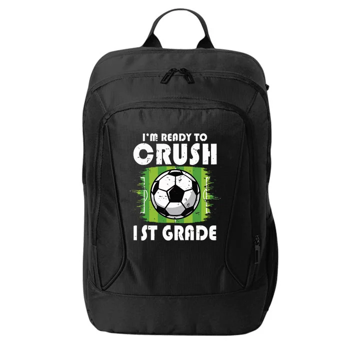 Back To School First Day Of 1st Grade Soccer City Backpack