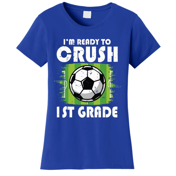 Back To School First Day Of 1st Grade Soccer Women's T-Shirt