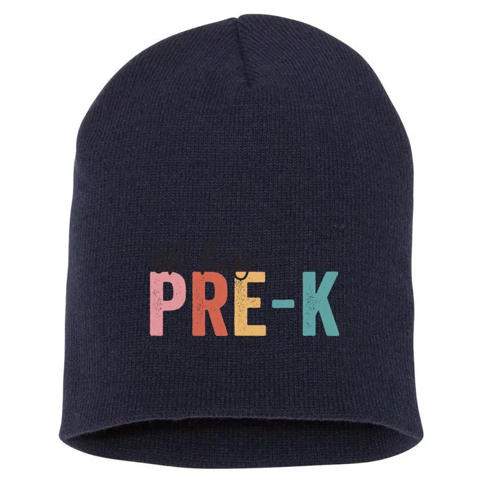 Back To School Students Teacher Oh Hey Pre-K Grade Short Acrylic Beanie