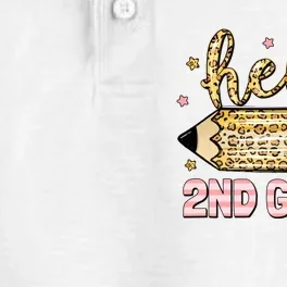 Back To School Hello Second 2nd Grade Leopard Pencil Girl Dry Zone Grid Performance Polo