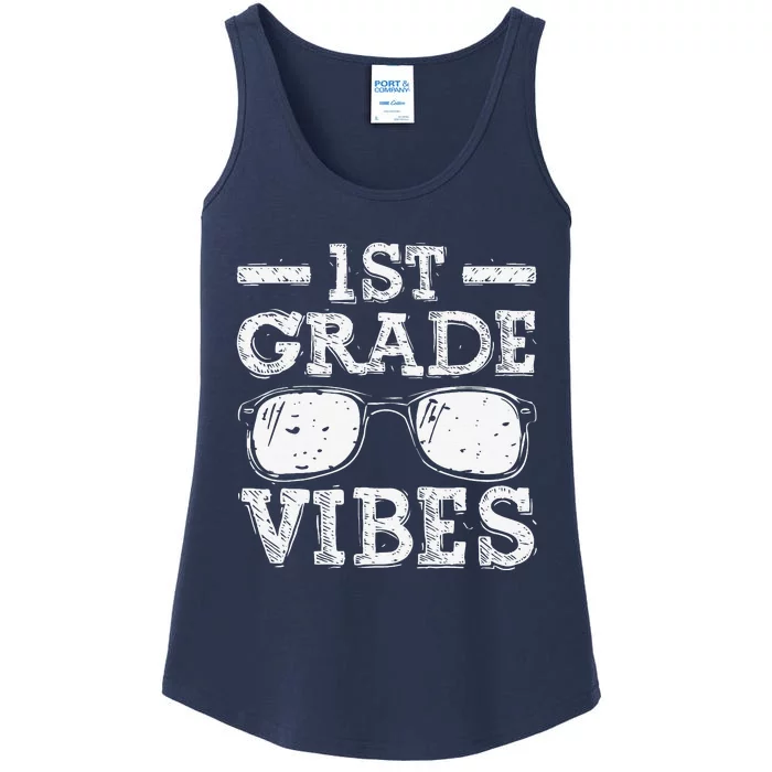 Back To School 1st Grade Vibes, First Day Teacher Ladies Essential Tank