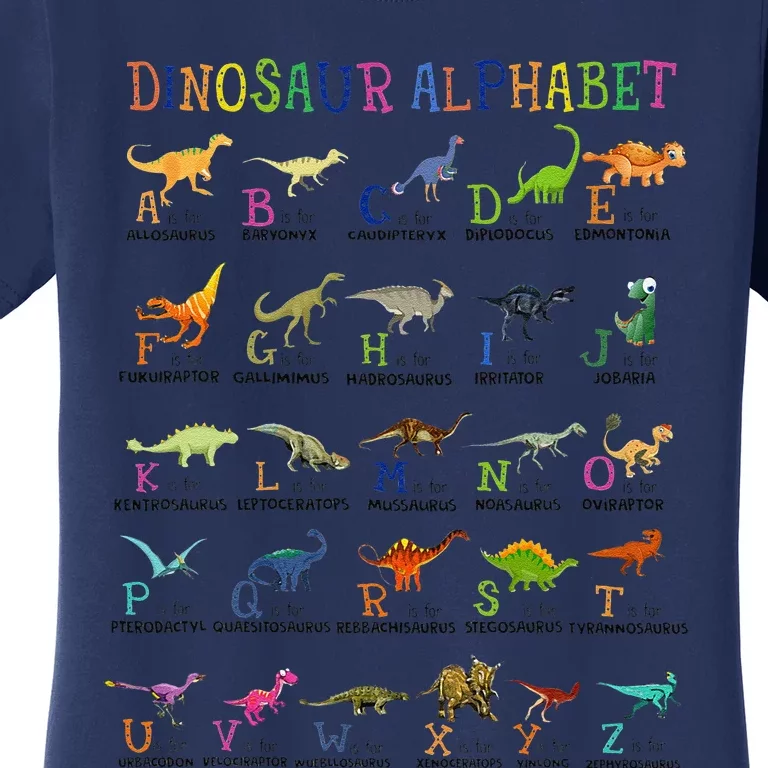 Back To School Funny Dinosaurs Alphabet Women's T-Shirt