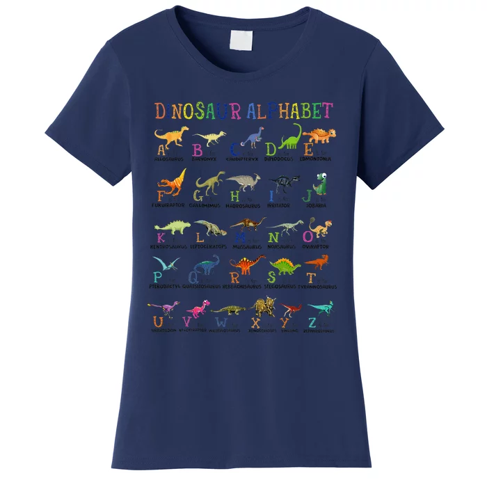 Back To School Funny Dinosaurs Alphabet Women's T-Shirt