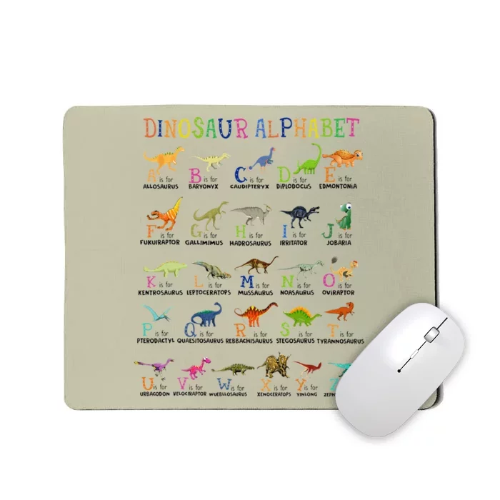 Back To School Funny Dinosaurs Alphabet Mousepad