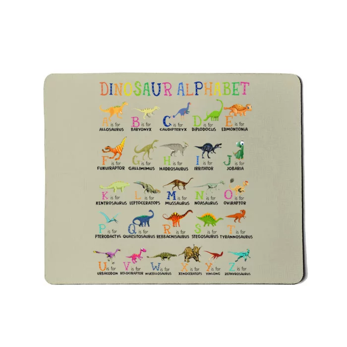 Back To School Funny Dinosaurs Alphabet Mousepad