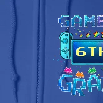 Back To School Game On 6th Grade Funny Gamer Full Zip Hoodie