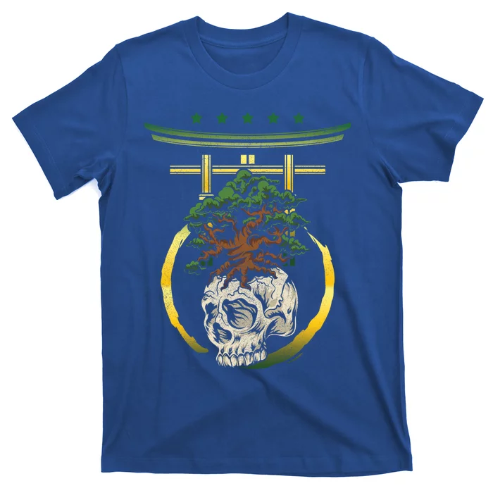 Bonsai Tree Skull Japanese Art Meditation Buddhism Yoga Gift T-Shirt