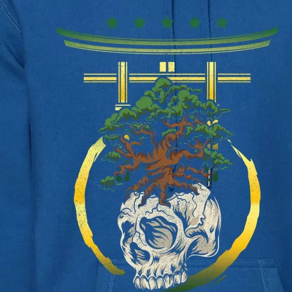 Bonsai Tree Skull Japanese Art Meditation Buddhism Yoga Gift Premium Hoodie