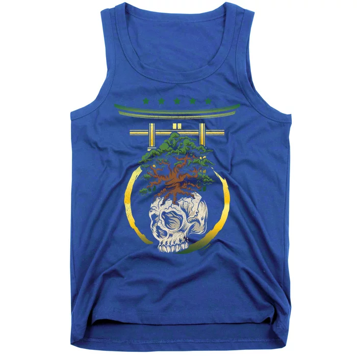 Bonsai Tree Skull Japanese Art Meditation Buddhism Yoga Gift Tank Top