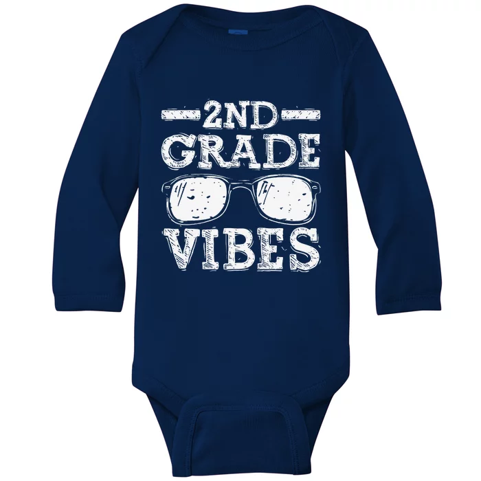 Back To School 2nd Grade Vibes, First Day Teacher Baby Long Sleeve Bodysuit