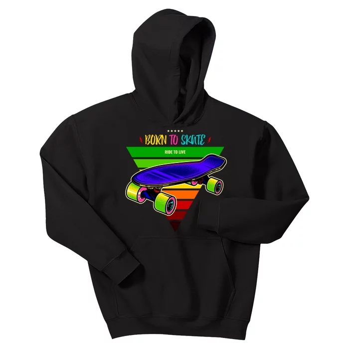 Born To Skate Ride To Live Kids Hoodie