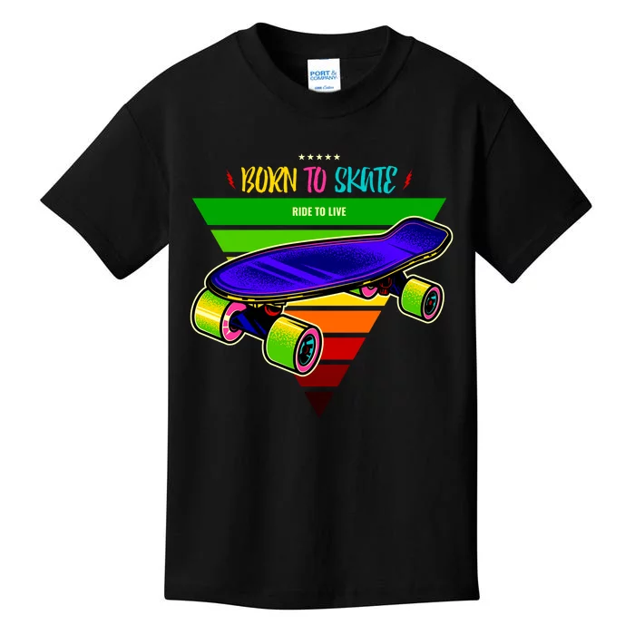 Born To Skate Ride To Live Kids T-Shirt