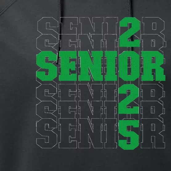 Back To School Officially A Senior Green Senior 2025 Performance Fleece Hoodie