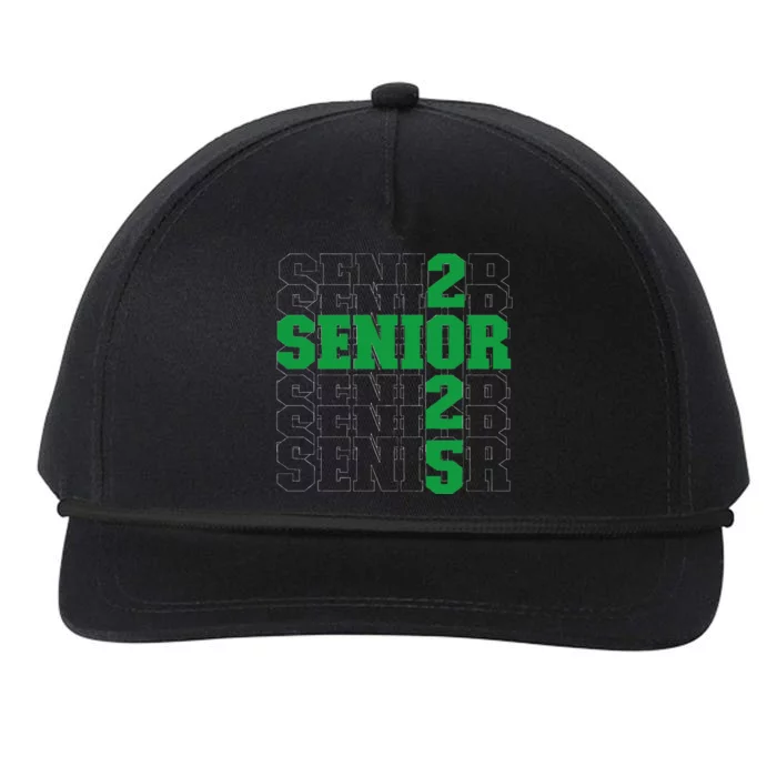 Back To School Officially A Senior Green Senior 2025 Snapback Five-Panel Rope Hat