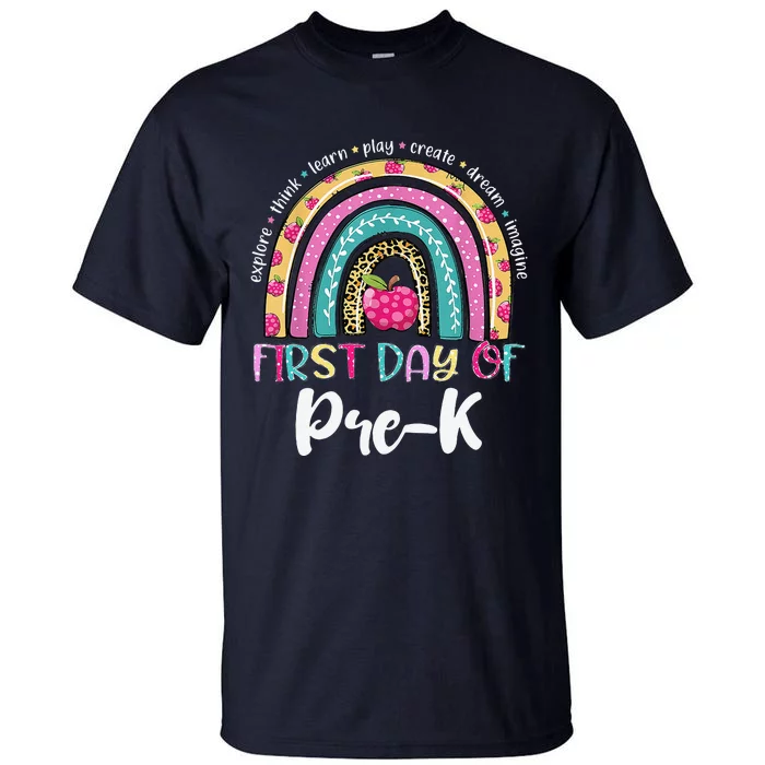 Back To School Rainbow Happy First Day Of PreK Gift Tall T-Shirt