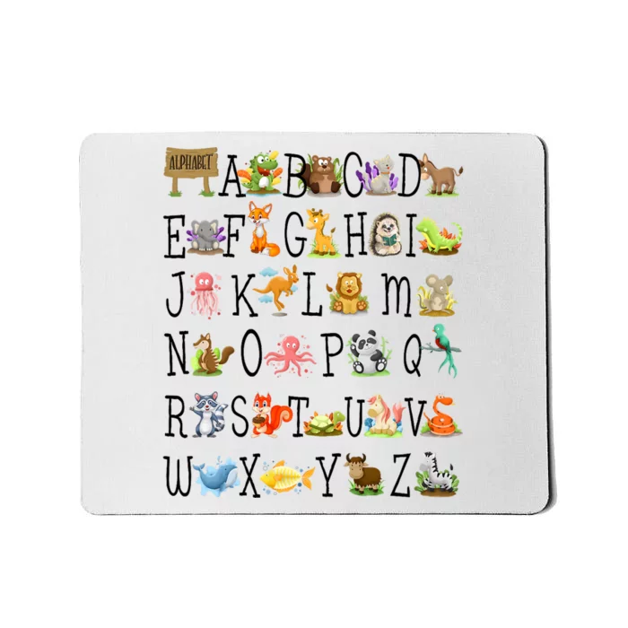 Back To School Preschool Alphabet Animals Teachers Students Mousepad