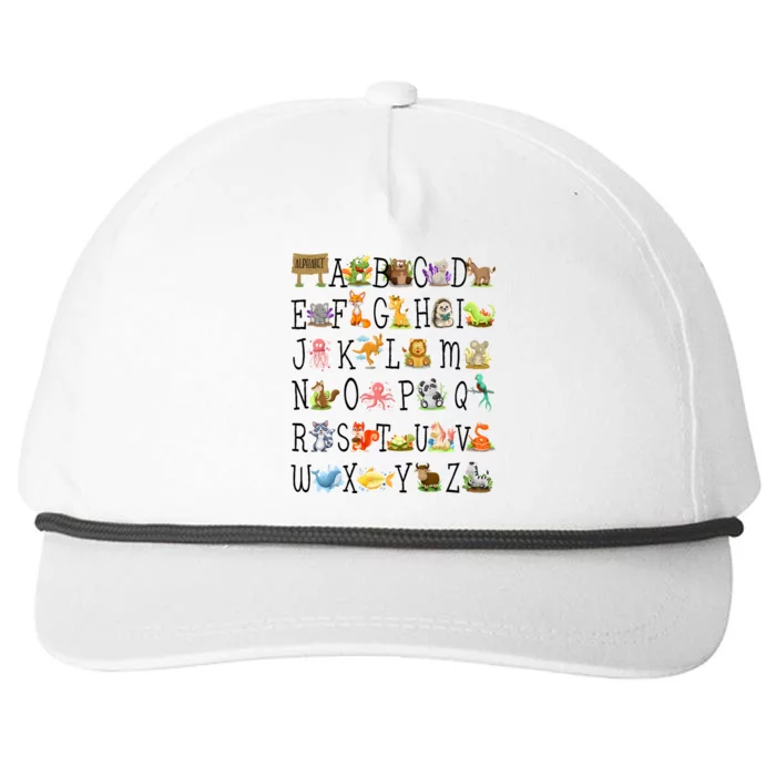 Back To School Preschool Alphabet Animals Teachers Students Snapback Five-Panel Rope Hat