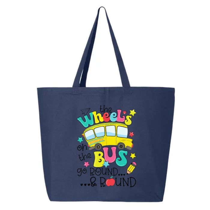 Back To School Funny The WHEELS On The BUS 25L Jumbo Tote