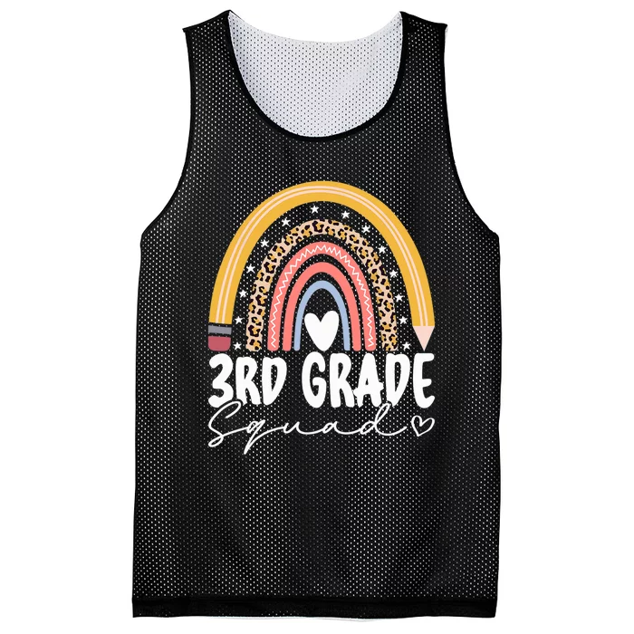 Back To School Rainbow 3rd Third Grade Squad Teachers Mesh Reversible Basketball Jersey Tank