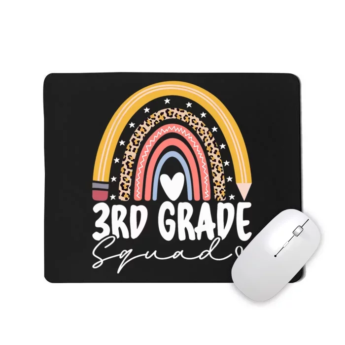 Back To School Rainbow 3rd Third Grade Squad Teachers Mousepad