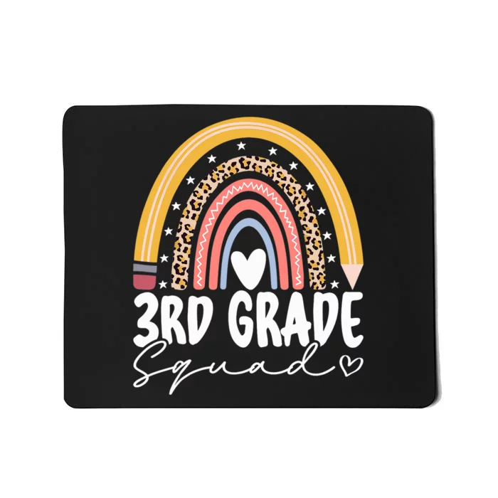 Back To School Rainbow 3rd Third Grade Squad Teachers Mousepad