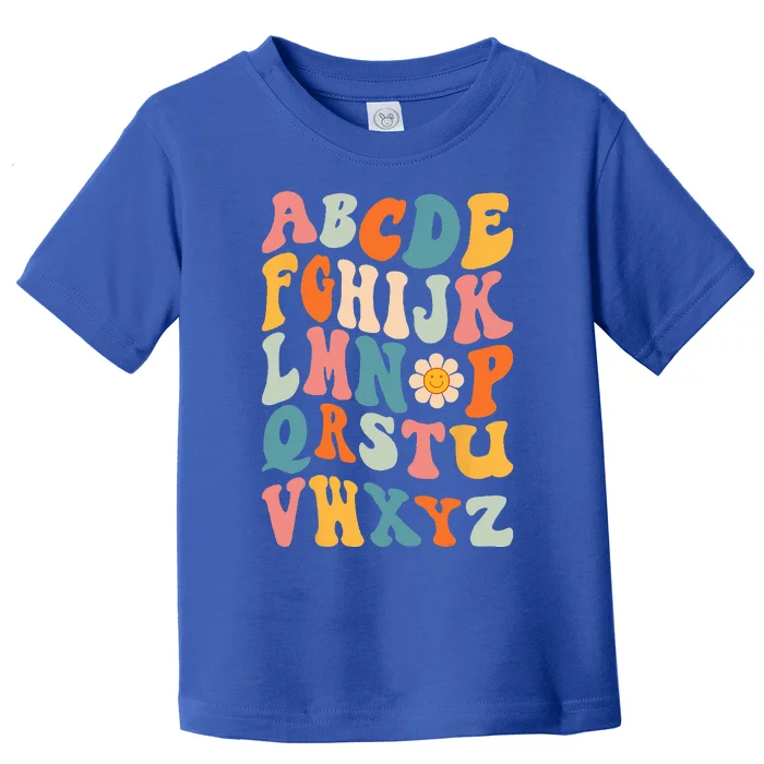 Back To School Teachers Funny Pre K Kindergarten Hi Alphabet Toddler T-Shirt