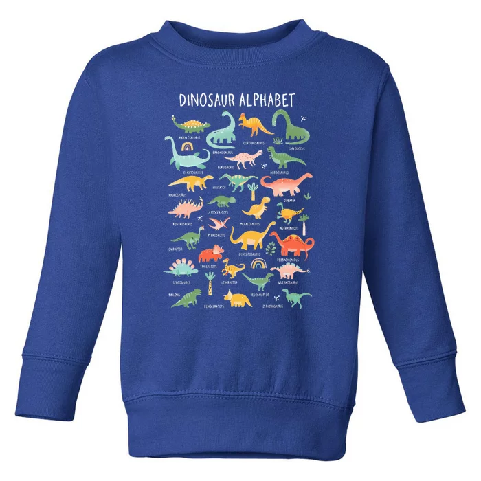 Back To School Types Of Dinosaurs Alphabet Toddler Sweatshirt