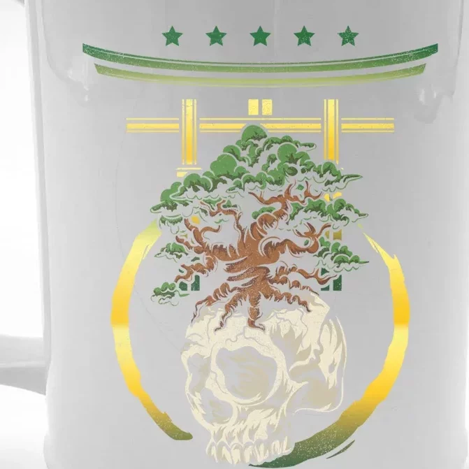 Bonsai Tree Skull Japanese Art Meditation Buddhism Yoga Gift Front & Back Beer Stein