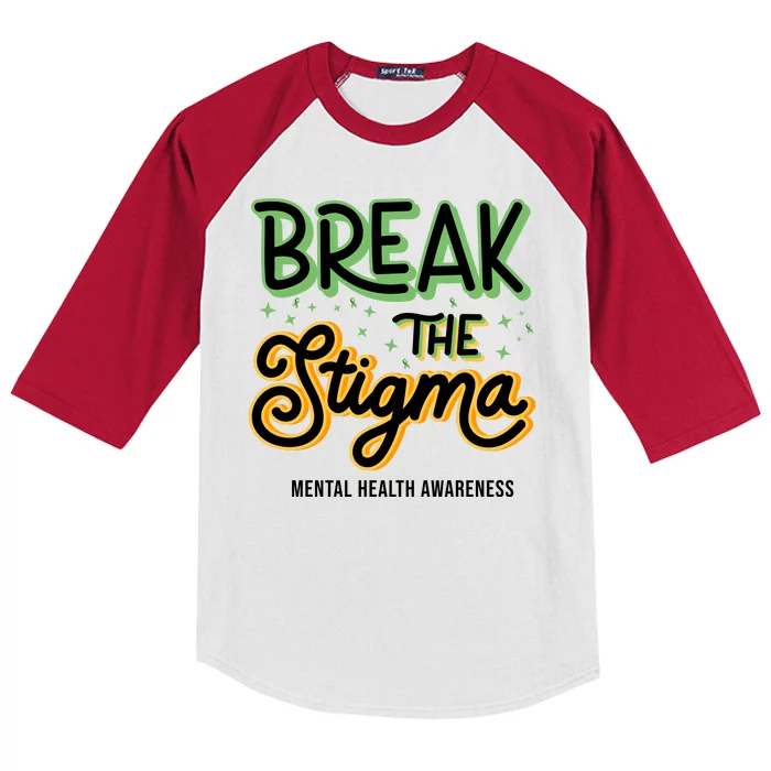 Break The Stigma Mental Health Awareness Kids Colorblock Raglan Jersey