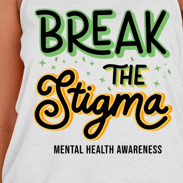 Break The Stigma Mental Health Awareness Women's Knotted Racerback Tank