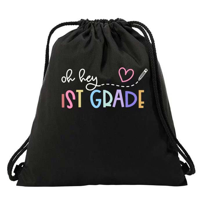 Back To School Oh Hey 1st Grade Teachers Women Student Drawstring Bag