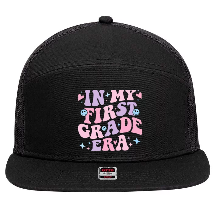 Back to School My First Grade Era Teacher 7 Panel Mesh Trucker Snapback Hat