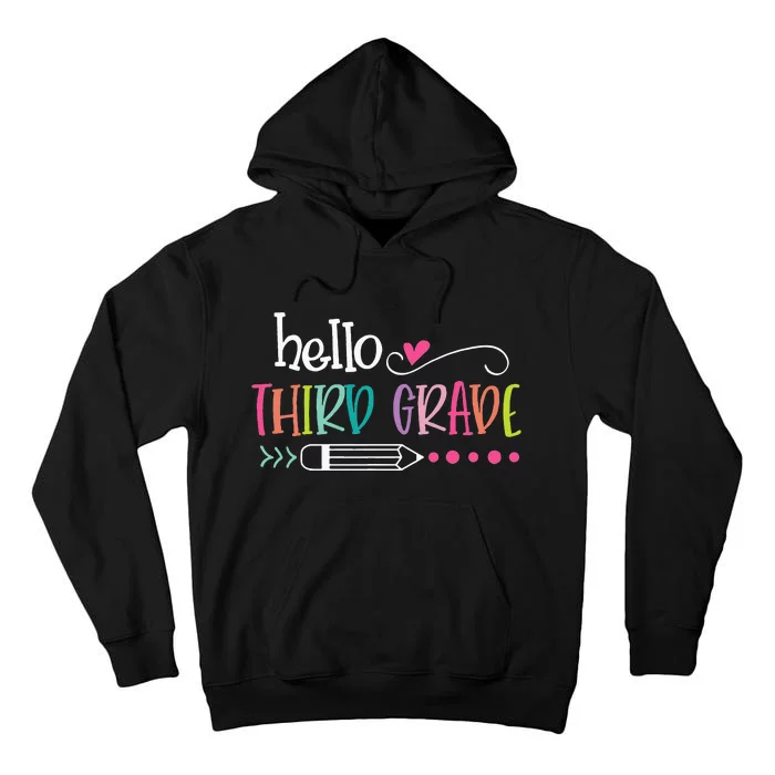 Back To School Hello Third 3rd Grade Tall Hoodie