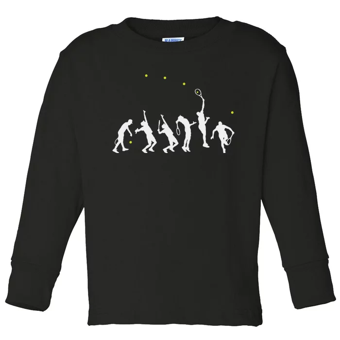 Big Tennis Serve Tennis Silhouette Big Serve Toddler Long Sleeve Shirt