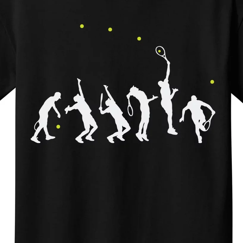 Big Tennis Serve Tennis Silhouette Big Serve Kids T-Shirt