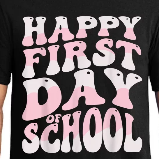 Back To School Happy First Day Of School Teacher Student Pajama Set