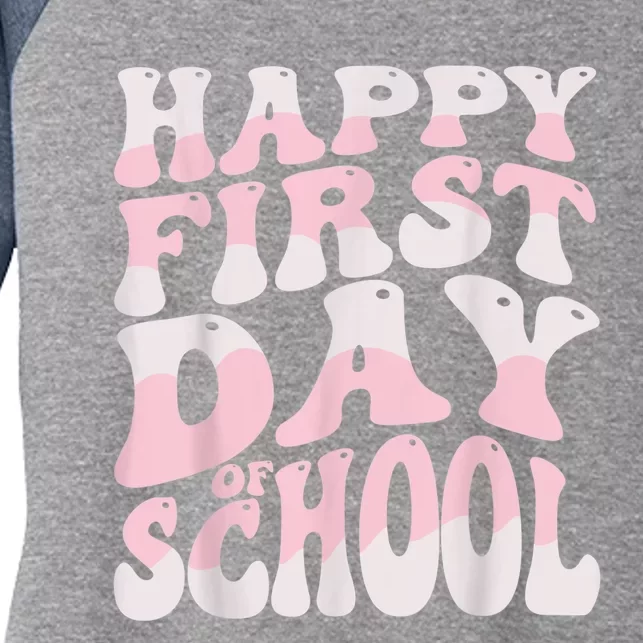 Back To School Happy First Day Of School Teacher Student Women's Tri-Blend 3/4-Sleeve Raglan Shirt