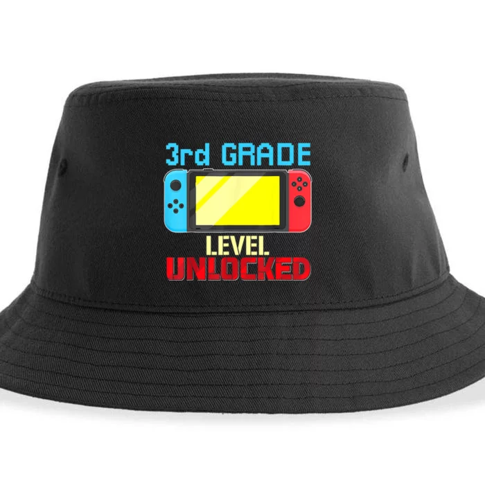 Back To School Video Gamer 3rd Grade Level Unlocked Boy Kids Sustainable Bucket Hat