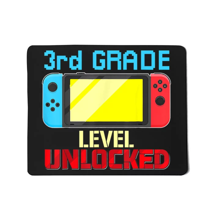 Back To School Video Gamer 3rd Grade Level Unlocked Boy Kids Mousepad