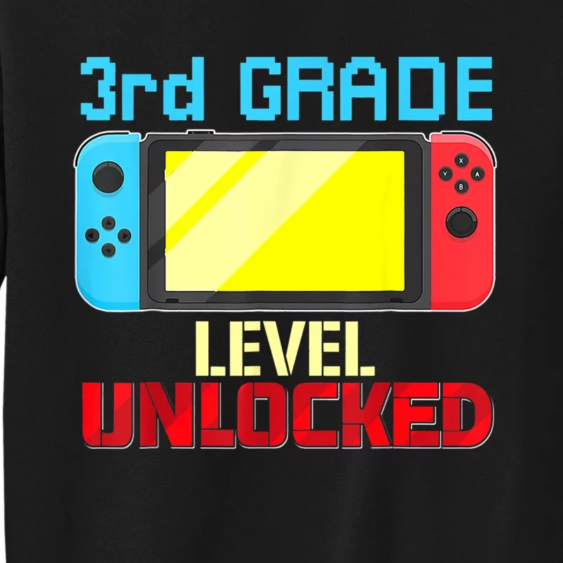 Back To School Video Gamer 3rd Grade Level Unlocked Boy Kids Tall Sweatshirt