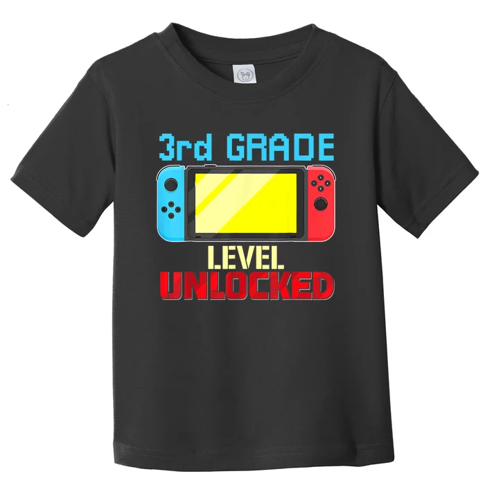 Back To School Video Gamer 3rd Grade Level Unlocked Boy Kids Toddler T-Shirt