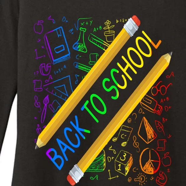 Back To School Happy First Day Of School Teachers Gift Womens CVC Long Sleeve Shirt