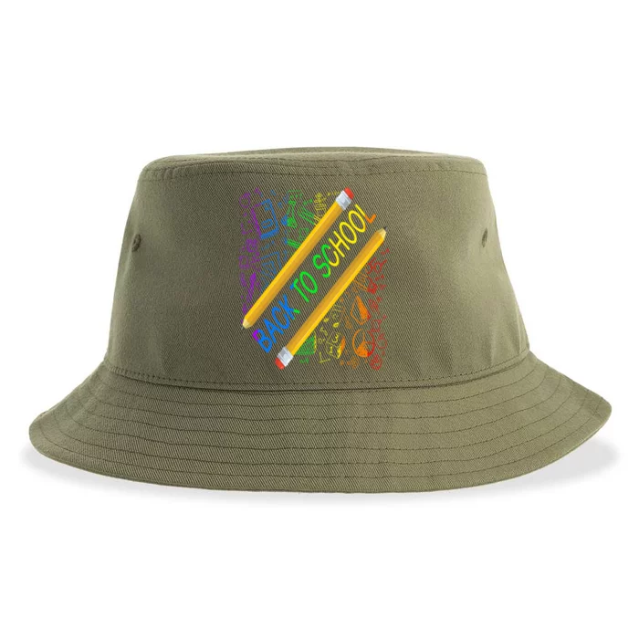 Back To School Happy First Day Of School Teachers Gift Sustainable Bucket Hat