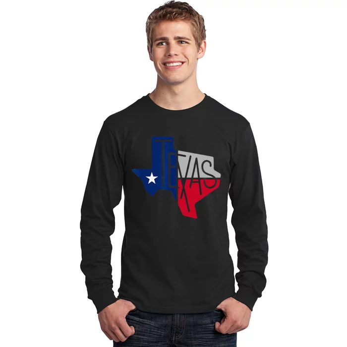 Beautiful Texas State Flag Star Silhouette Long Sleeve Shirt