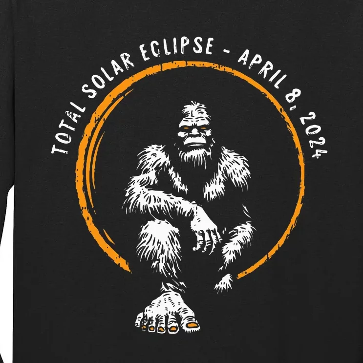 Bigfoot Total Solar Eclipse April 8 2024 Totality Tall Long Sleeve T-Shirt